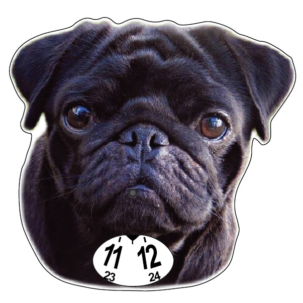 Mops mörk parkeringsskiva